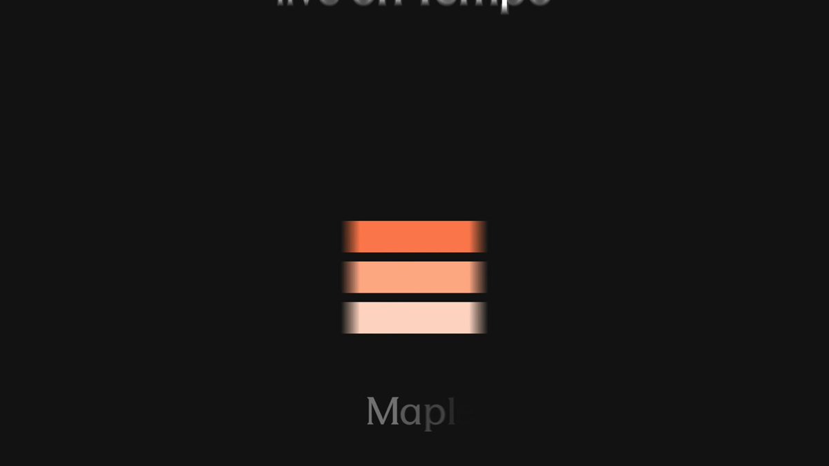 The image shows a black background with three horizontal lines, each representing a different color - orange, pink, and white. The text "Mapi" is written below these lines. The caption above the image reads "Fintech and DeFi are converging into one system. DeFi brings the products, the infrastructure, and the capital that will reshape how finance works."