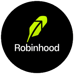 The image shows the Robinhood logo, a green feather icon above the "Robinhood" text on a black circular background. The logo relates directly to the news about two Robinhood engineers being charged in an alleged insider trading scheme involving Hyperliquid.
