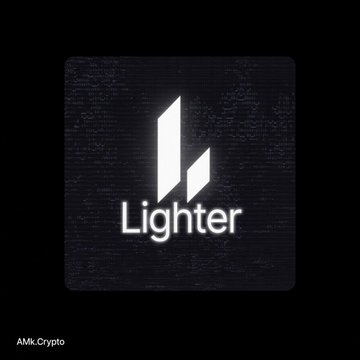 A logo for "Lighter" displayed on a dark textured square background, with the watermark "AMK.Crypto" in the bottom left corner.