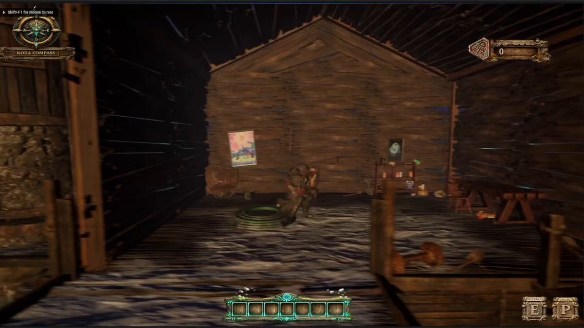 The image shows a character standing in front of an old wooden building, which appears to be a cabin or house. The character has a backpack on their back. There are several coins scattered around the scene, with some of them being ancient coins that could potentially be valuable collectibles. The post suggests that these coins can be converted into Apecoin inside the game's Nexus server and then used as collectible items within the game.