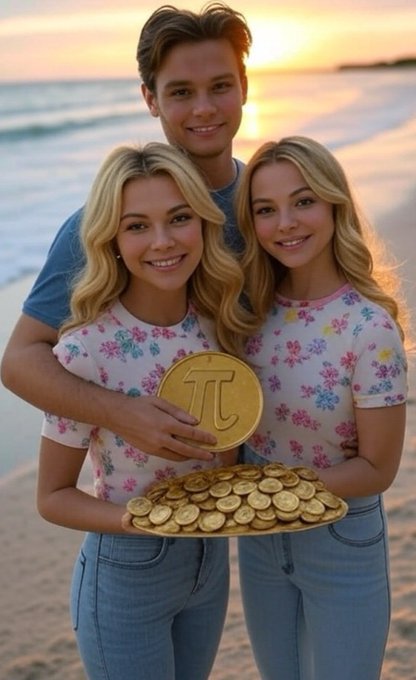 A man and two women stand smiling on a beach at sunset, holding a large gold Pi (π) coin and a plate piled with smaller gold Pi coins.

The image ties to the post by visually representing Pi Network's community and optimism, with the golden π coins symbolizing crypto value as the caption highlights Nigeria's new Virtual Asset Council and its potential implications for Pi Network.