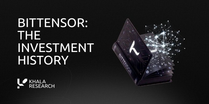 The image features an open book with a "Bittenson" logo on top, which appears to be a symbol for Bitenson Research. The book has a black cover that contrasts with its white text. Below the book, there's some text in white that reads "The Investment History". Additionally, there are two small white stars placed next to each other at the bottom of the image.
