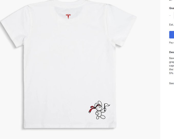 A white t-shirt from Trapstar featuring a small graphic of a teddy bear with a red scarf on the lower front, displayed on what appears to be an online shopping page.
