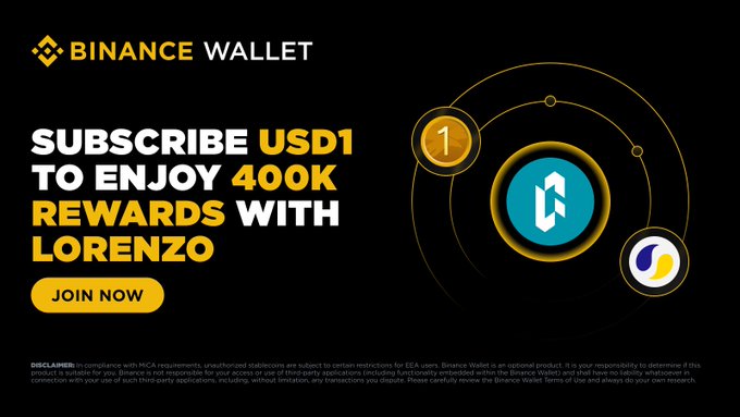 The image features a promotional banner for Bitcoin Wallet that highlights the benefits of depositing 100+ US dollars into an existing Bitcoin wallet. The banner includes a logo, text, and three circles representing different rewards users can receive by depositing their money. One circle shows a blue "C", another a white "F", and the third a yellow "G". These rewards are part of a larger story about the growing popularity of Bitcoin Wallet and its integration with Lorenzo Protocol to provide users with exclusive Binance Wallet benefits, such as access to share-based rewards for depositing 100+ US dollars.
