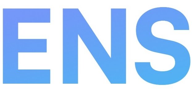 The ENS logo is displayed in a gradient of blue lettering against a white background.