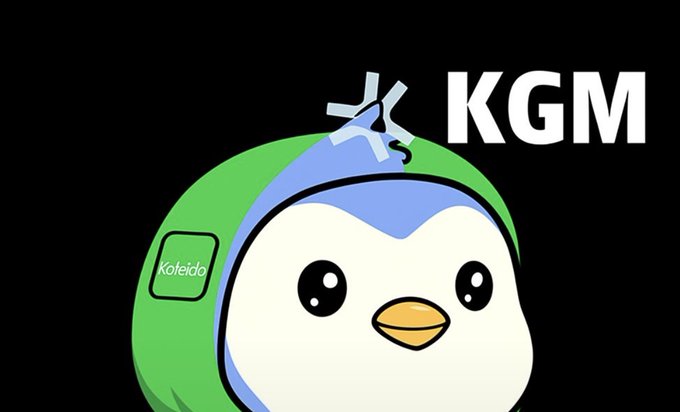 A cute cartoon penguin wearing a green "Kafido" hoodie appears alongside the bold text "KGM," serving as a friendly, mascot-style visual paired with an optimistic message about a promising new week and an exciting August ahead.