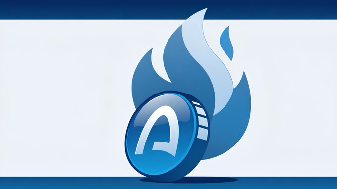 A blue flame logo with a stylized 'A' symbol set against a white background with blue borders.