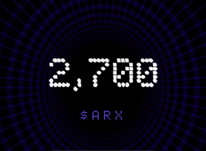 A screenshot of a program interface, showing a price tag with the number 2,769.00 displayed prominently against purple background and blue grid lines. At the bottom of the screen there's a description of the program being used which reads "Arcium $ARX checker is out Realistic price".
