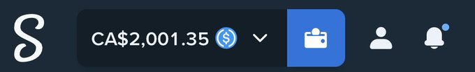 The image shows a digital wallet interface displaying a balance of CA$2,001.35, supporting the post's question "why do you need $100?" by demonstrating that the user already has over $2,000 available in their account.