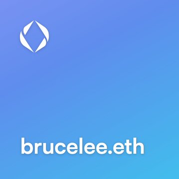 A simple blue gradient graphic displaying a white logo at the top and the text 'brucelee.eth' at the bottom.