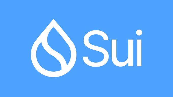 The image displays the "Sui" logo in white against a bright blue background, relating to the announcement of something significant happening at SUI Basecamp in October.