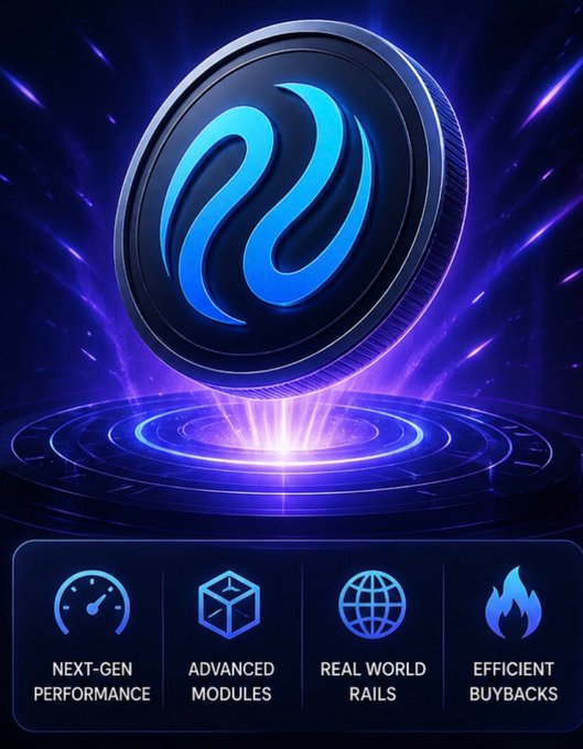 The image features a blue coin with a unique design, surrounded by purple lights that create an otherworldly atmosphere. The coin has a symbol of a wave on its surface, which could represent a currency or token. Below the coin, there are four bullet points providing information about the coin and its capabilities. These bullet points include details such as "Native USDC + CCTP" for trading options, "Native USDC" for native tokens, "Native USDC+CCTP" for native token pools, and "Native USDC+CCTP" for native token balances. The image also includes a time-lapse photo of the coin in action, showcasing its unique design and the accompanying text providing context about the coin's features and benefits.