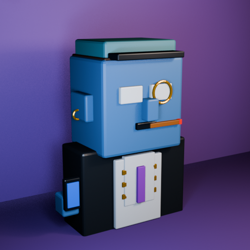 A 3D-rendered stack of colorful, cartoonish rectangular devices (resembling radios or electronic gadgets) against a purple background. The image has no text, but its abstract, money-management-ready aesthetic pairs with the caption "INVESTOORS — MP $3 NOT $300," reinforcing a tongue-in-cheek theme of turning small, humble investments into something much bigger.
