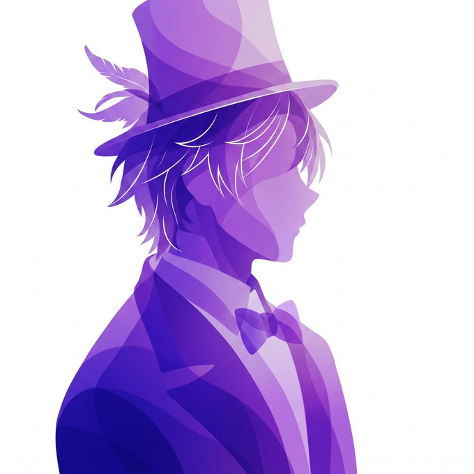 The image features a man wearing a purple suit, white top hat with a feather, and bow tie. The man's profile picture is taken from behind him, giving an interesting perspective of his face. The background of the image is white, which contrasts with the man's dark attire and makes him stand out even more. The caption to this image reads: "Gm-Gm Soneium Stars @el_hexa_io SBT Season 1 is now included into @soneium Score Season 11, and gives you +2 Score Points on portal.soneium.org".
