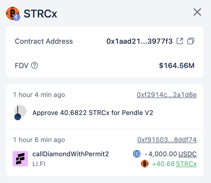 The image displays a screen where the title of a post is visible, which appears to be related to cryptocurrency trading or investing in StRCx. The content of the post includes information about contract addresses, exchange rates, and options for buying and selling in STRCX.