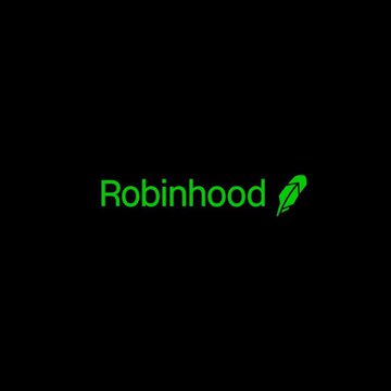 The green Robinhood logo is displayed on a black background.