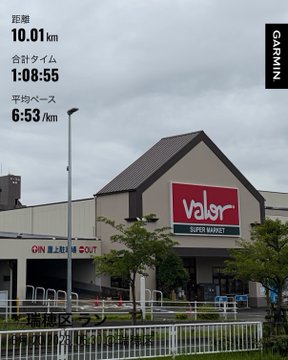 The image shows a large store with a red sign that says "Valer" above its entrance, indicating that it's a grocery store or supermarket. The store appears to be located near a parking lot, as there are several cars parked outside of it. A bench is also visible in the scene, positioned close to the store.