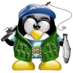 A cartoon penguin dressed as a fisherman, wearing a green vest, blue cap, and holding a hammer and fish, with "FISH" visible on its belt. The image illustrates the "Best Fisher Tournament," featuring a prize pool of $25,000 plus 100 exclusive NFTs for top fishers, with 100 winning spots available.
