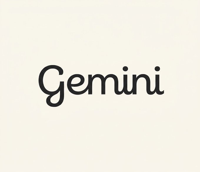 The image displays the word "Gemini" in a clean, rounded sans-serif typeface on a cream background, matching the Instagram-style font associated with Google's Gemini AI branding.