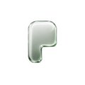 The image shows a small, metallic silver "P" logo, which appears to be the Pump.fun icon. This relates to the post's discussion of launchpad platforms, as Pump.fun is a popular Solana-based memecoin launchpad competing in the space mentioned alongside Solana and Robinhood.