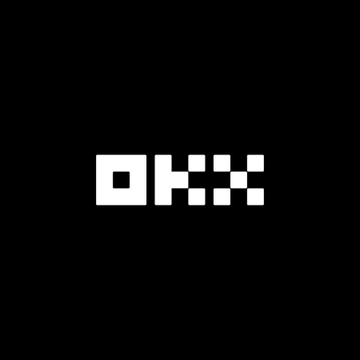 The image displays the white "OKX" logo centered on a black background, featuring a stylized square "O" design. This branding corresponds with the announcement of OKX launching 24/7 tokenized stock trading and pre-IPO access for European companies.