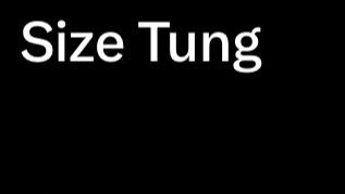 The image displays the text "Size Tung" in white lettering on a black background, which appears to be a playful pun or meme reference to investment advice (likely a misspelling or meme variation of "size up"). 

In the context of the post about receiving daily messages to "size into" memecoins and referencing $SPX6900's early run, the "Size Tung" text humorously relates to the slang term used in crypto circles urging traders to take a position ("size in") on a particular token.