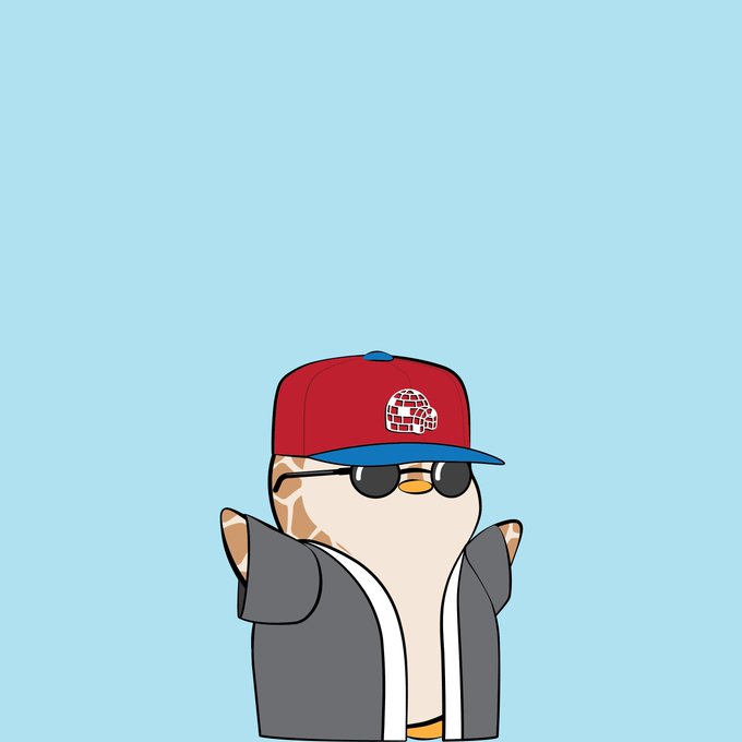 An illustration of a cartoon penguin wearing a red and blue baseball cap with a globe logo, sunglasses, and a gray jacket against a light blue background.