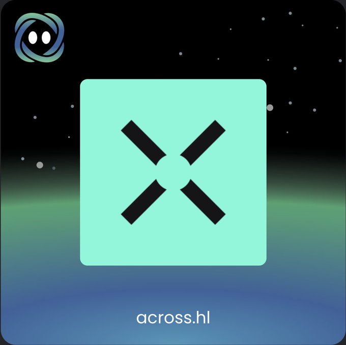The image features a square graphic design with an X symbol, which appears to be floating or hovering above a blue background. Below the X, there's text that reads "across.hl". The overall color scheme of the image consists of shades of green and blue, creating a visually appealing contrast against the white background.