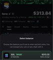 The image displays a portfolio screen showing a balance of $313.64 with all positions in loss, featuring a Solana wallet address "m5BXLfKtSEckNZcPKF72f93Vbu9mNbnZxuzGFYvpump" that relates to the $MOVE token mentioned in the post.