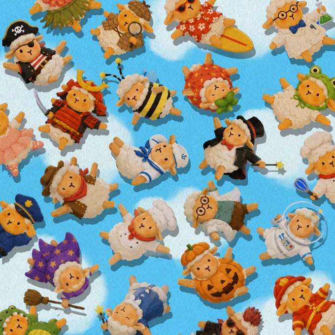 ikigami-style illustrations of various animals and characters, including a pirate, a pirate ship, a pirate's hat, a pirate's sword, a pirate's booty, a pirate's treasure chest, a pirate's map, a pirate's compass, a pirate's anchor, a pirate's flag, a pirate's sailboat, a pirate's submarine, a pirate's cannon, and a pirate's treasure chest.