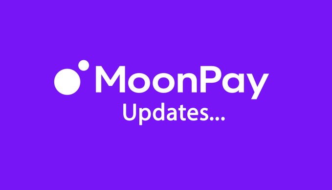 The image displays the MoonPay logo—a white circle beside the wordmark "MoonPay"—along with the text "Updates..." beneath it, all set against a vibrant purple background. This branding visual serves as a header for a post highlighting MoonPay's evolution beyond crypto purchases toward broader crypto infrastructure, including moves like PayBox and Kamino in 2026.