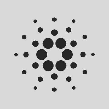 A black logo on a white background consisting of multiple circles arranged in a diamond/geometric pattern, which appears to be the Cardano (ADA) cryptocurrency logo.