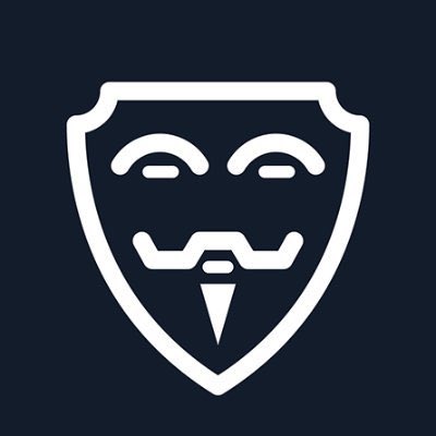 A stylized white icon on a dark background depicts the iconic Guy Fawkes mask merged with a shield shape, symbolizing both anonymity and security—fitting for a post promoting the privacy-focused trading app CipherTrade on the COTI network ($COTI).