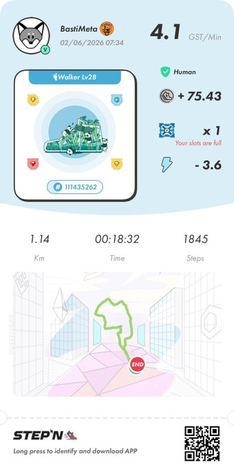 The image features a step count tracking app displaying a map with landmarks, as well as a QR code at the bottom indicating that the app can be used to identify users who won the challenge. The post appears to be encouraging users to participate in the daily challenge by rewarding those who reach specific milestones.