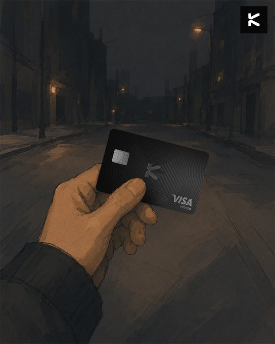 The image features a hand holding a Visa credit card, which has a black and white design with a kite symbol on it. The text accompanying the image reads "Congrats to the @KASTxyz team Bringing stablecoins closer to everyday payments feels like one of the most important directions in crypto right now." This suggests that the image is related to the concept of using stablecoins for everyday transactions, and the post is likely discussing this topic or celebrating the development of such a technology.