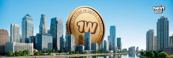 A golden token labeled "1WIN" with "SOLANA" inscribed floats above a cityscape, flanked by hanging bells and marigold garlands, under the heading "Today in Indian Calendar - Sravana Maah," promoting 1winToken's confirmation of Solana integration for its live casino, sports, and lottery platform.