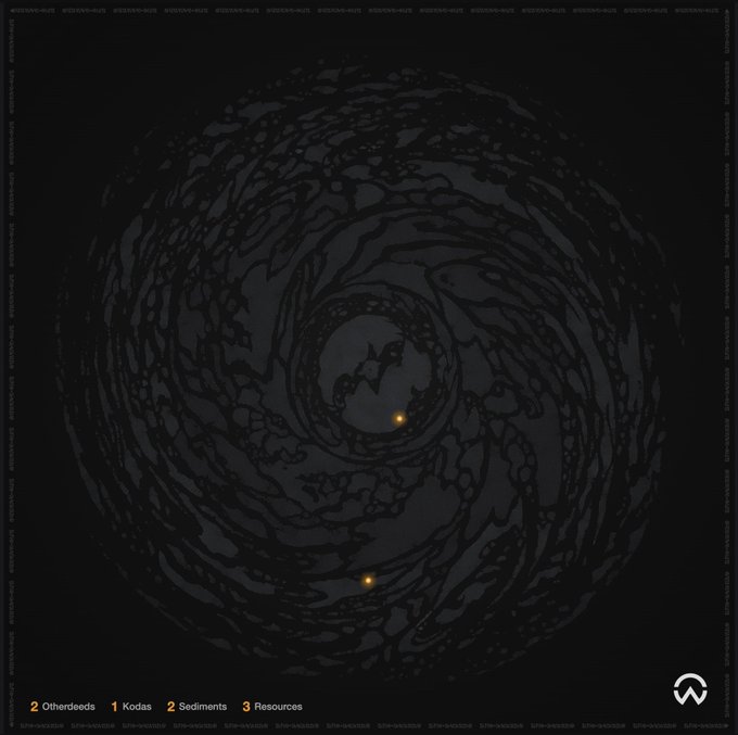 The image features a black and white illustration of a spiral galaxy, with two stars located at the center. The background of the image is dark, emphasizing the details of the spiral galaxy. Below the image, there are descriptions of different types of rocks and minerals found in the area.