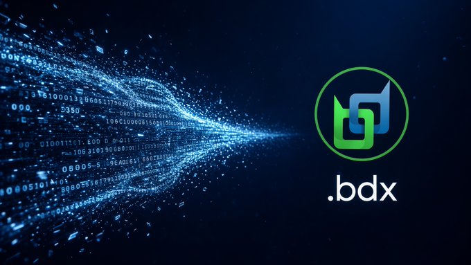 A digital graphic featuring the '.bdx' logo with a green and blue 'd' symbol against a dark background with streaming binary code.
