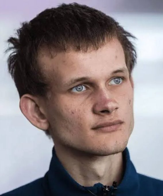 A close-up photo of Vitalik Buterin, the Ethereum co-founder, looking off to the side with a thoughtful expression, wearing a dark jacket. The image accompanies breaking news about Ethereum exploring Bitcoin's Utreexo technology for scaling, highlighting Buterin's pivotal role in the development decision.