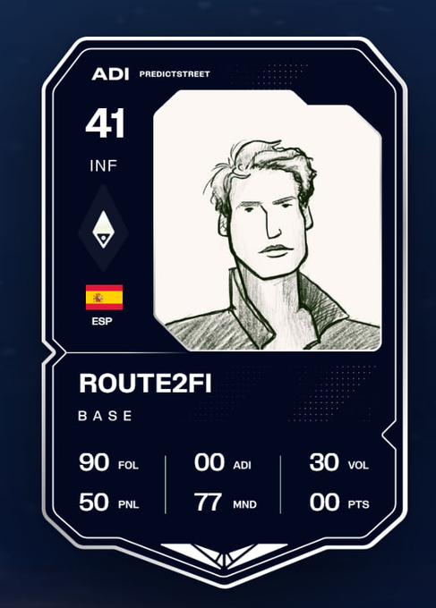 The image features a black and white card with a portrait of a man at the center. The card has a rating system displayed below the man's profile picture, indicating that he is rated 4.1 out of 41. The text on the card reads "Routee2fi Base", which suggests that this person might be an AI or machine learning expert in the field of route planning and optimization. The card also mentions that the person has been using Predictstreet ahead of the FIFA World Cup, implying their involvement in predicting match outcomes for the tournament.