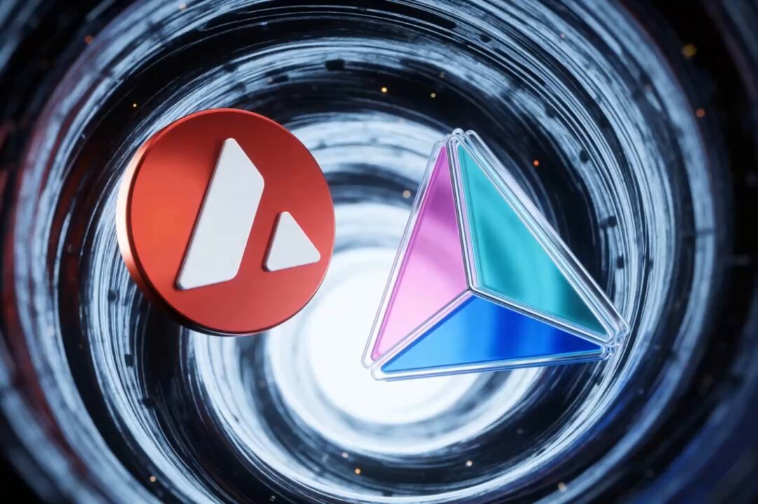 The image features two 3D shapes - a red triangle and a blue triangle - positioned within a black spiral pattern. The red triangle has an "A" on top of it, while the blue triangle has a "P" on its side. These shapes are placed in a circular formation, creating a sense of depth and perspective within the image.