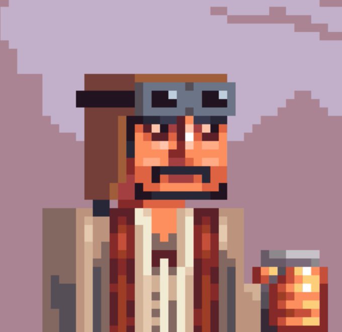 The image features a man with a mustache wearing glasses, holding an orange soda can while standing against a purple background. The caption suggests that there might be a connection between the image and a post about avatar changes or posts related to @GreenAcresNFT. However, without more context from the image itself, it is not possible to definitively determine if this is a relevant post or just an unrelated one.