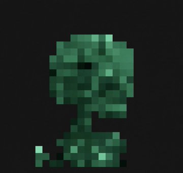A pixelated green Minecraft-style Malachite block is displayed against a dark background, illustrating the rare in-game item referenced in the post, which mentions a 1/1 Malachite Cube purchased for 420 ETH.