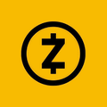 A yellow square icon featuring a black circle with a stylized 'Z' symbol in the center, representing the Zcash (ZEC) cryptocurrency logo.