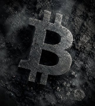 A cracked, metallic Bitcoin symbol sits on a dark, rocky surface, mirroring the sentiment of significant financial loss. This image visually represents the substantial Bitcoin losses reported by Galaxy Research.