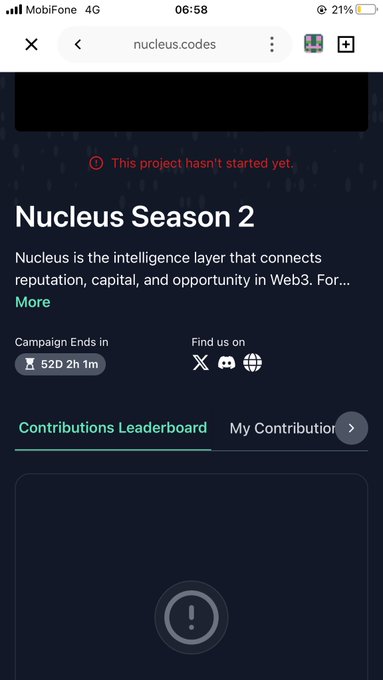 The image shows a cell phone screen with an error message displayed, indicating that the app or website has not yet been launched. The error message reads "This project hasn't started yet." This suggests that the user might have encountered some technical issues or challenges while trying to access the app or website.