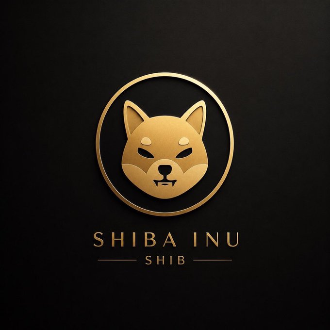A gold Shiba Inu dog emblem in a circular frame sits above the text "SHIBA INU" and "SHIB" on a black background, symbolizing the cryptocurrency referenced in the post's message about missing the opportunity to buy SHIB at an extremely low price.