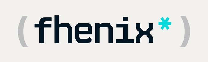 A stylized logo featuring the word "fhenix" in a tech-inspired font, flanked by gray parentheses with a small blue asterisk. The branding relates to the post about Fhenix, a blockchain privacy protocol, teasing a new feature or announcement involving enhanced onchain data privacy.