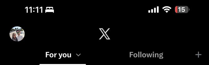 A mobile screenshot of the X (formerly Twitter) app showing the time 11:11, cellular signal, Wi-Fi, and a 15% battery indicator, with the "For you" feed tab selected. The 11:11 timestamp visually echoes the post's reference to the popular "11:11 make a wish" moment, reinforcing the message of hope and belief.