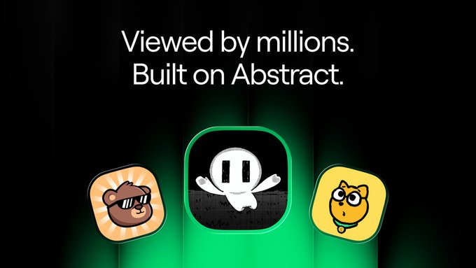 A promotional image with the text 'Viewed by millions. Built on Abstract.' featuring three app icons including a character with sunglasses and a ghost-like figure.